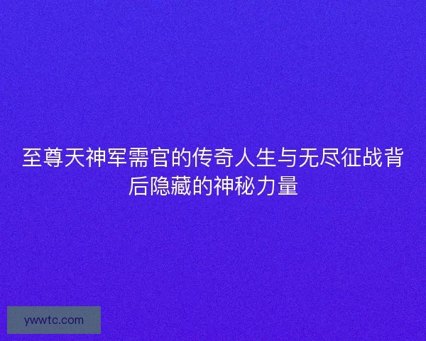 至尊天神军需官的传奇人生与无尽征战背后隐藏的神秘力量